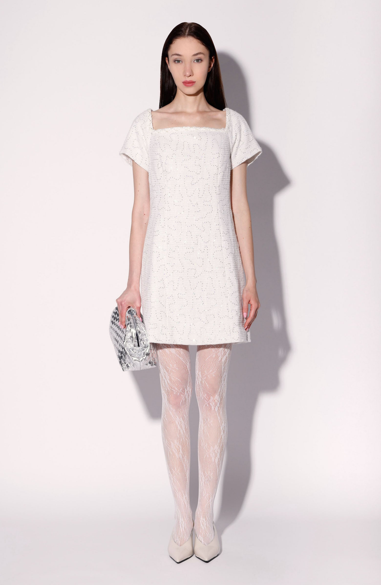 Walter Baker Hayden Dress, Alternate, color, White Sparkle Tweed