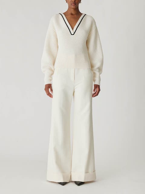 Novlety Wool Victorian Slv V Neck