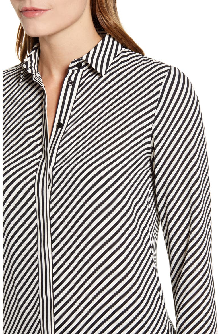 Stripe Extended Cuff Blouse, Alternate, color, ANNE BLK/ ANNE WHITE COMBO