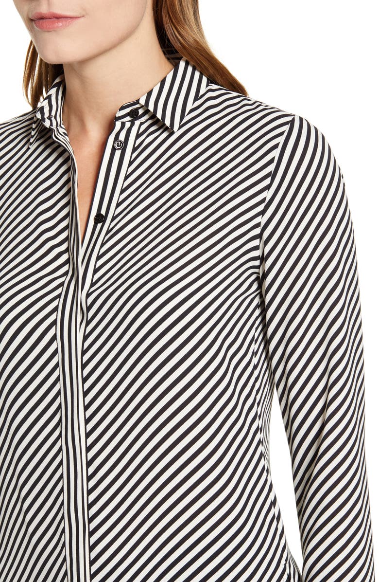 Anne Klein Stripe Extended Cuff Blouse, Alternate, color, 