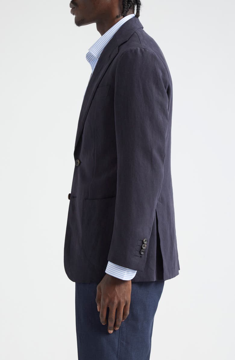 Thom Sweeney Notched Lapel Linen Sport Coat, Alternate, color, Navy