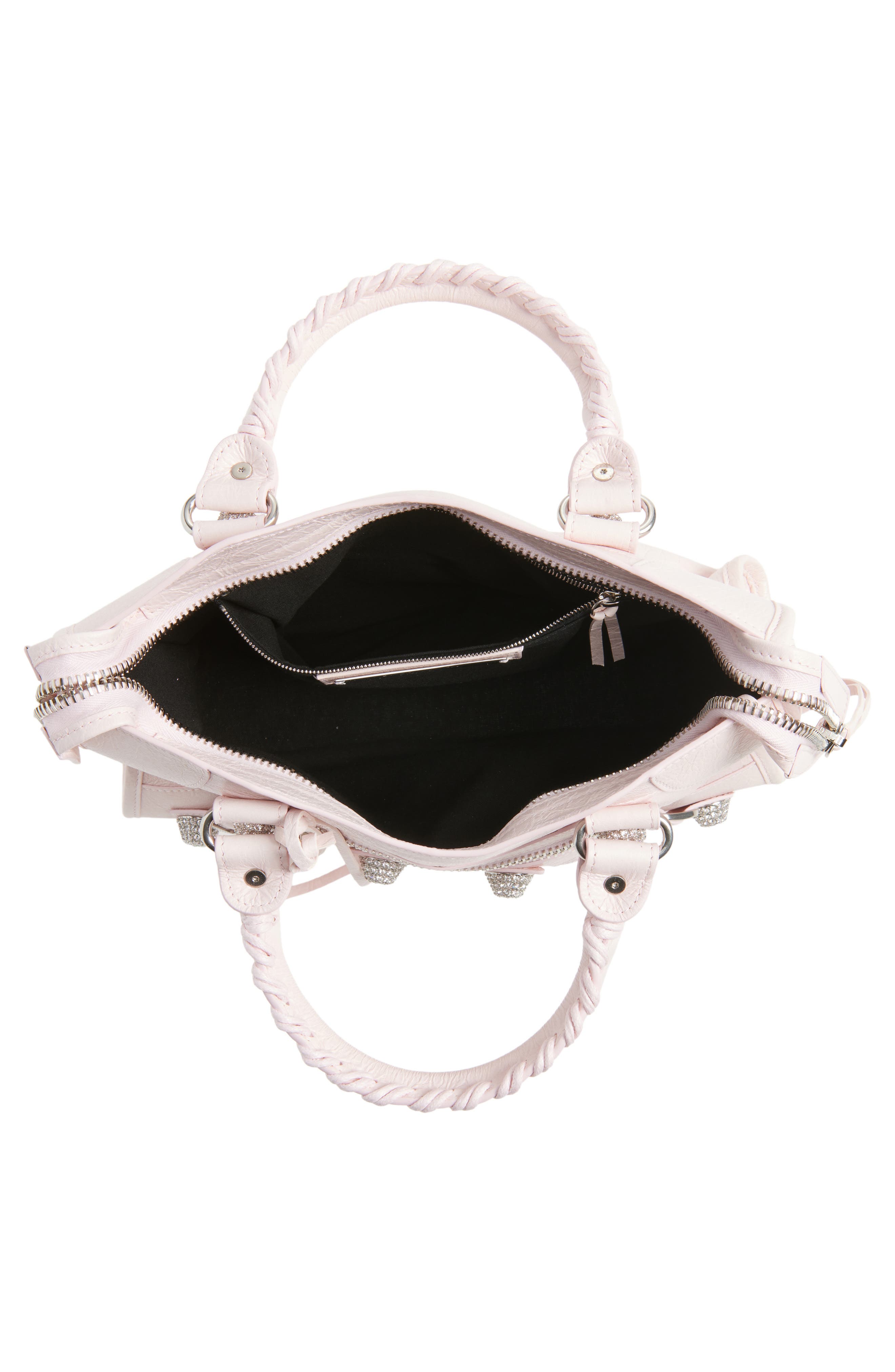 Small Le City Giant Stud Leather Top Handle Bag, Alternate, color, 5723 PETAL PINK