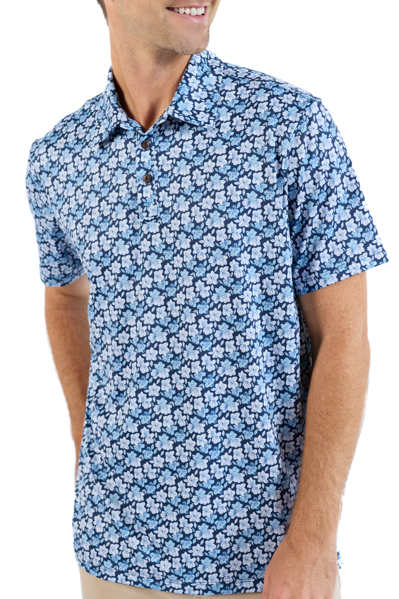 The Azaleas - Navy Golf Shirt, Alternate, color, Navy