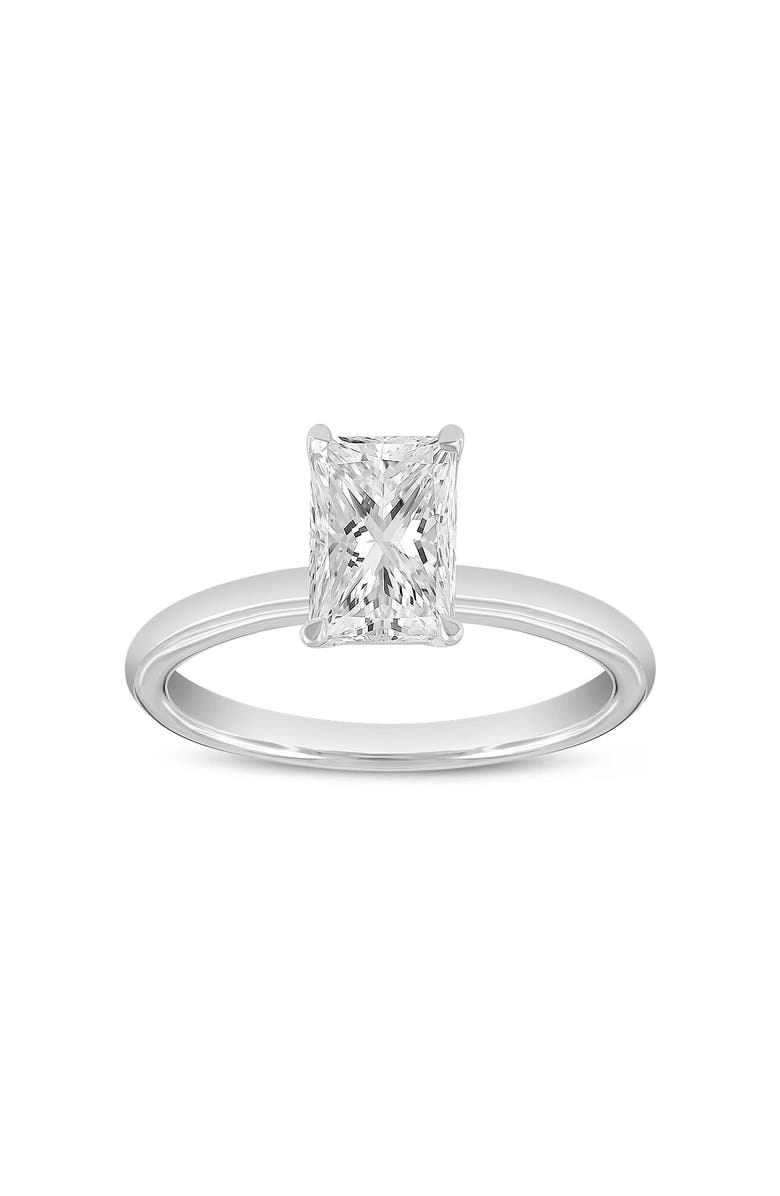 LuvMyJewelry Dora 14K Gold Radiant Cut Lab Grown Solitaire Diamond Ring - 1.5 Ct, Main, color, 14K White Gold