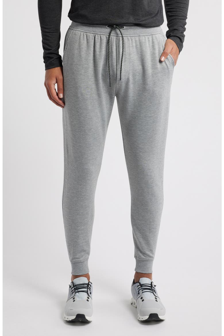 Brushed Fleece Joggers, Main, color, HEATHER GREY