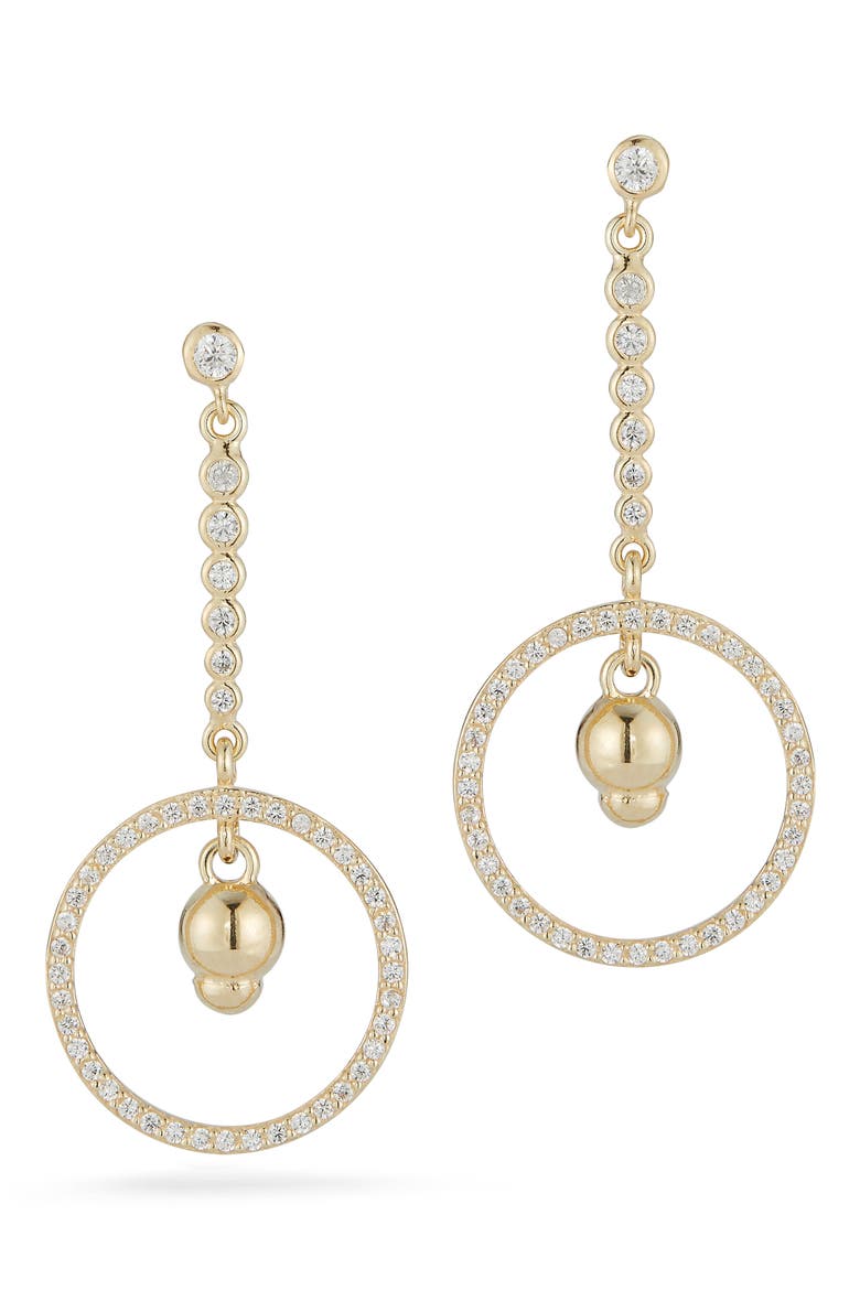 Circle Drop Earrings, Main, color, GOLD