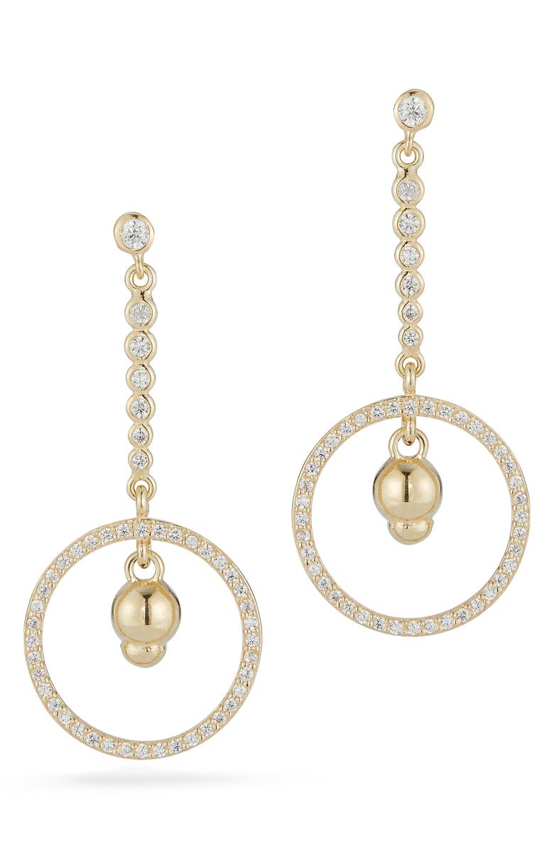 GLAZE JEWELRY Circle Drop Earrings, Main, color, Gold