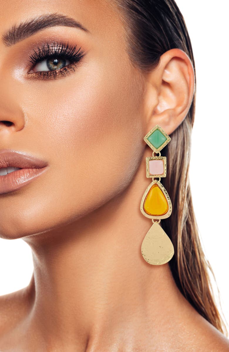 SPHERA MILANO CZ Drop Earrings, Alternate, color, Gold