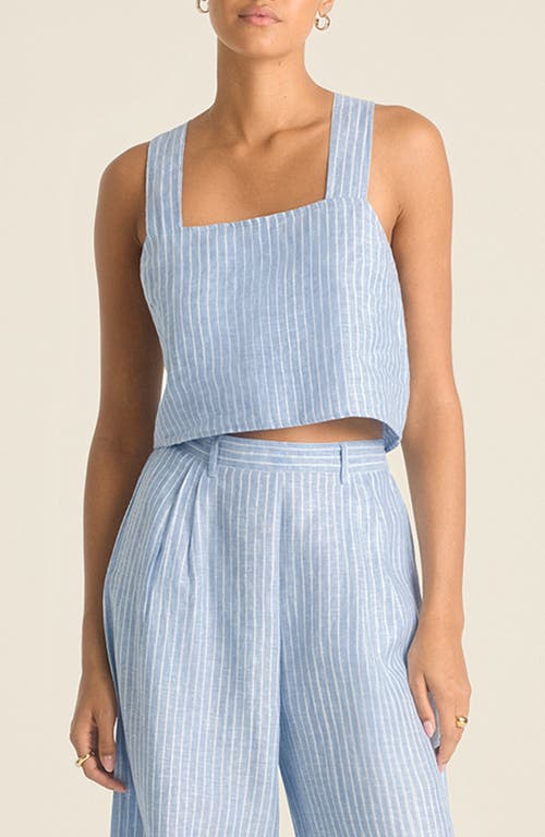 VITAMIN A VITAMIN A® TALLOWS CROP LINEN COVER-UP TOP
