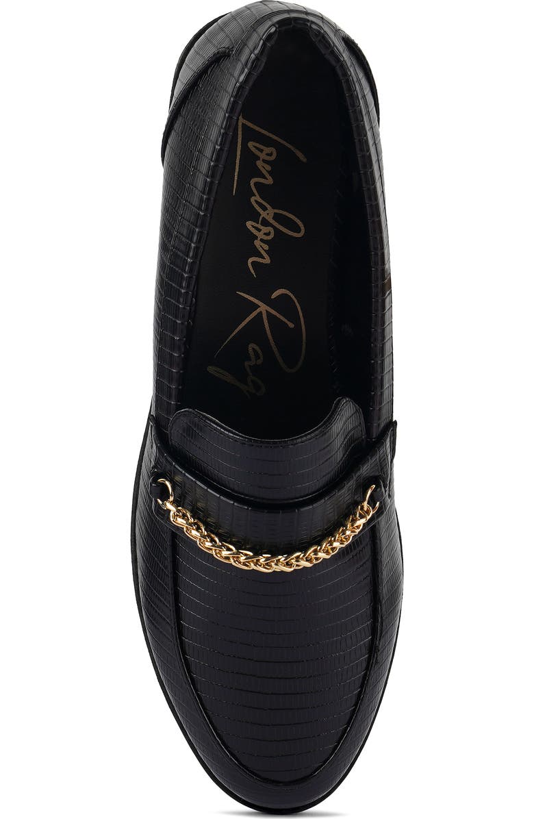 LONDON RAG Vouse Croc Embossed Bit Loafer, Alternate, color, Black