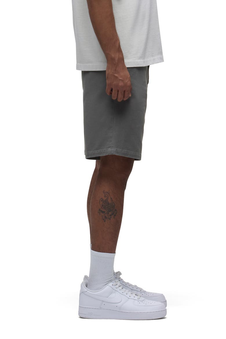 Venice Flat Front Grey Cotton Twill Chino Shorts, Alternate, color, CASTOR GREY