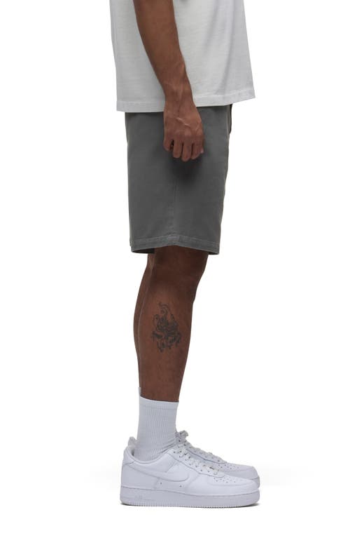 Hudson Jeans Venice Flat Front Grey Cotton Twill Chino Shorts In Castor Grey