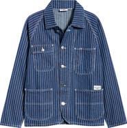 Service Works Pinstripe Organic Cotton Denim Utility Jacket