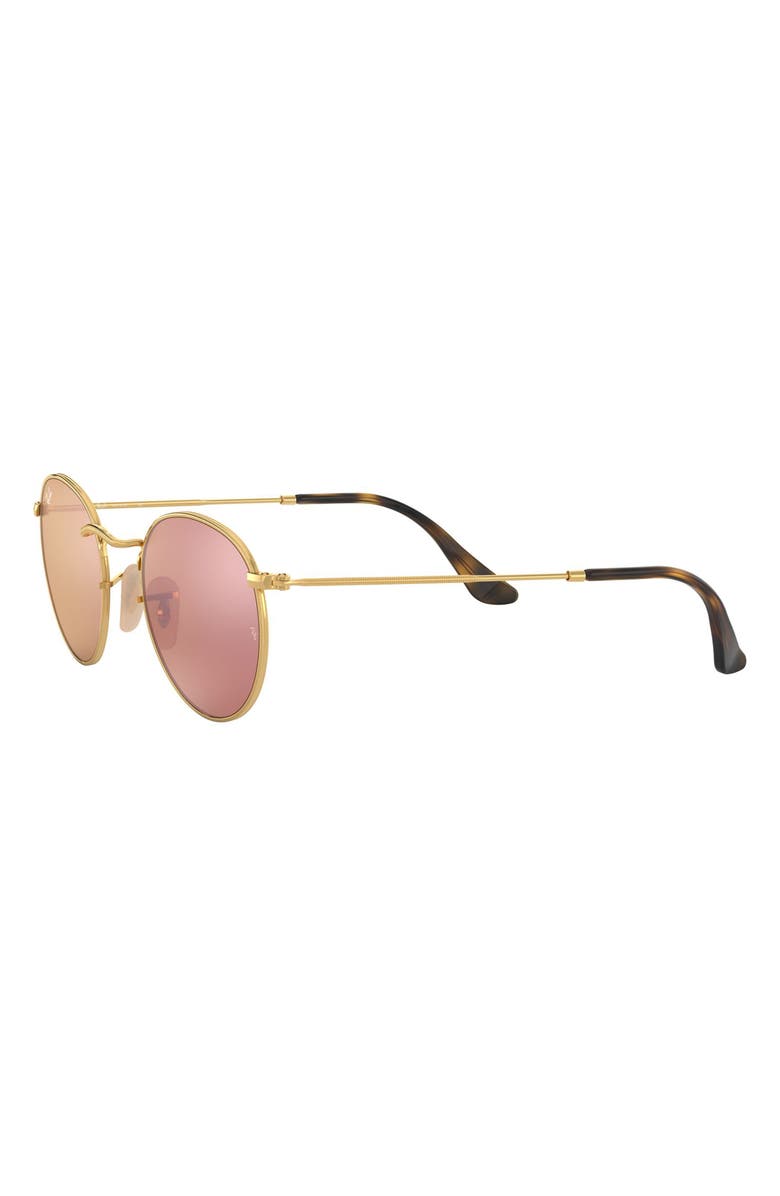 Ray-Ban Icons 50mm Round Sunglasses, Alternate, color, Gold/ Pink