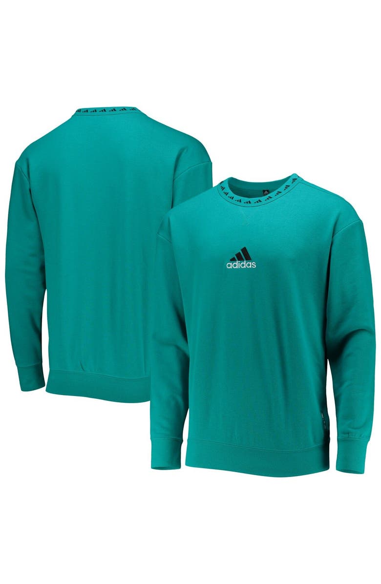 adidas Men's adidas Teal Real Madrid Icon Pullover Sweatshirt, Alternate, color,