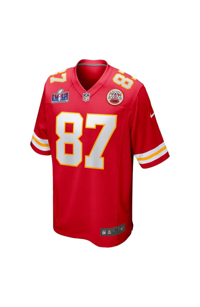 Nike Men's Nike Travis Kelce Red Kansas City Chiefs Super Bowl LVIII Game Jersey, Alternate, color, 