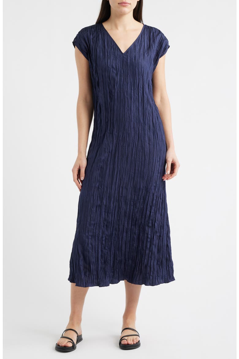 Cap Sleeve Silk Maxi Dress, Main, color, INK
