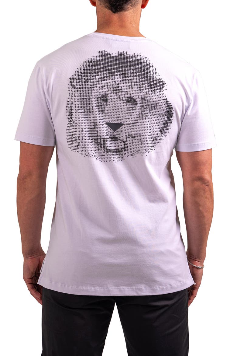 Lion Zeus Embellished T-Shirt, Alternate, color, WHITE