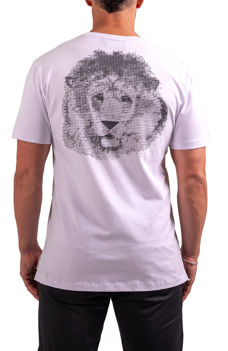 Maceoo Lion Zeus Embellished T-Shirt, Alternate, color, White
