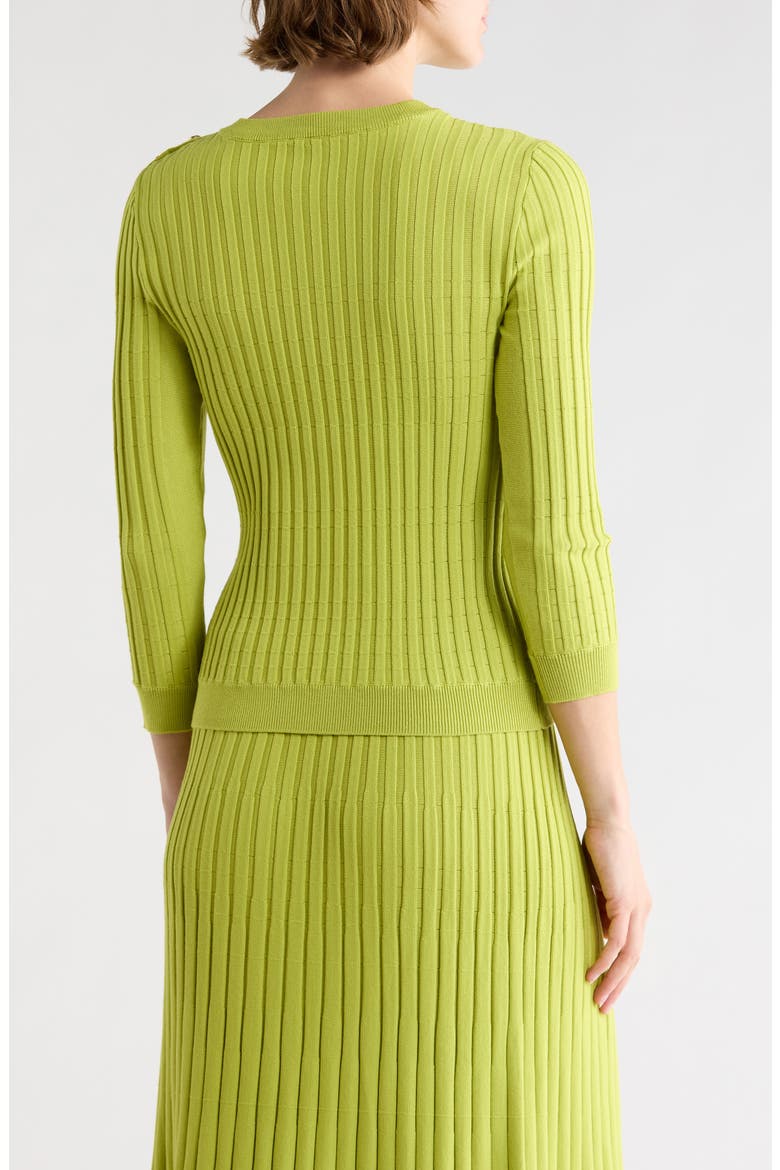 Button Shoulder Rib Knit Sweater, Alternate, color, BRIGHT CHARTREUSE