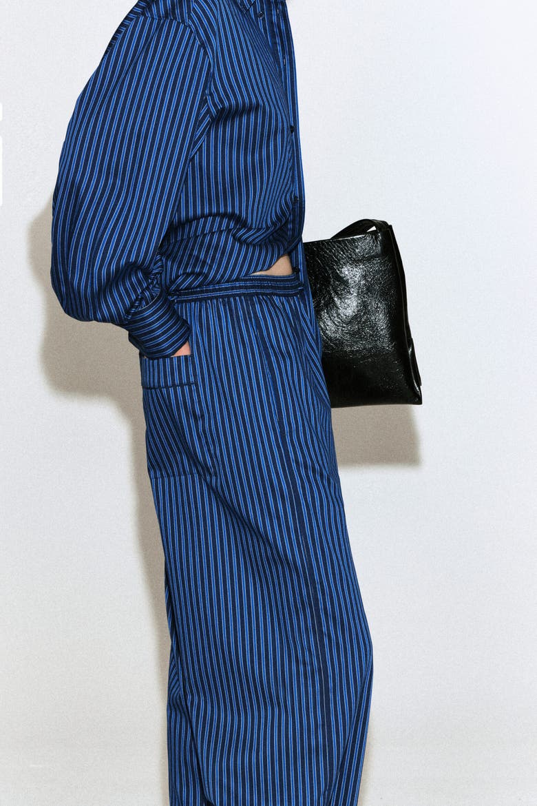 Piped Striped Drawstring Pants, Alternate, color, BLUE / STRIPED