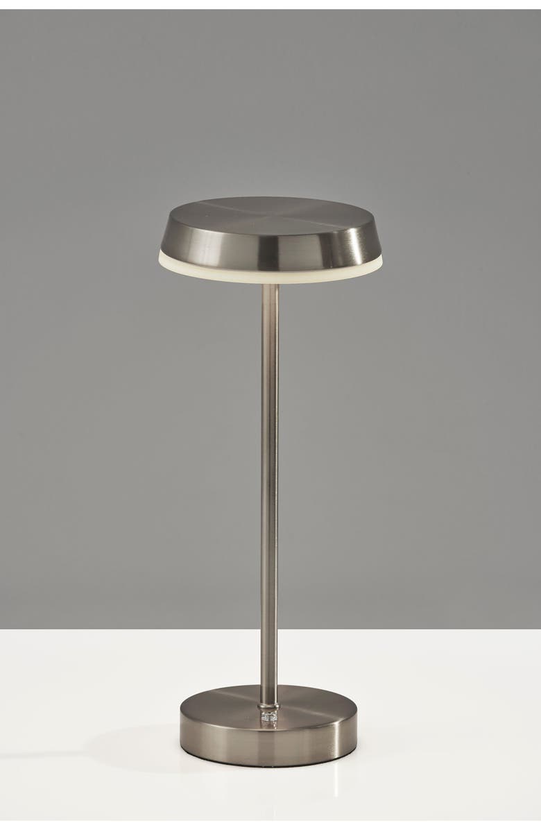 ADESSO LIGHTING Tommy Cordless LED Lamp, Alternate, color, Brushed Steel