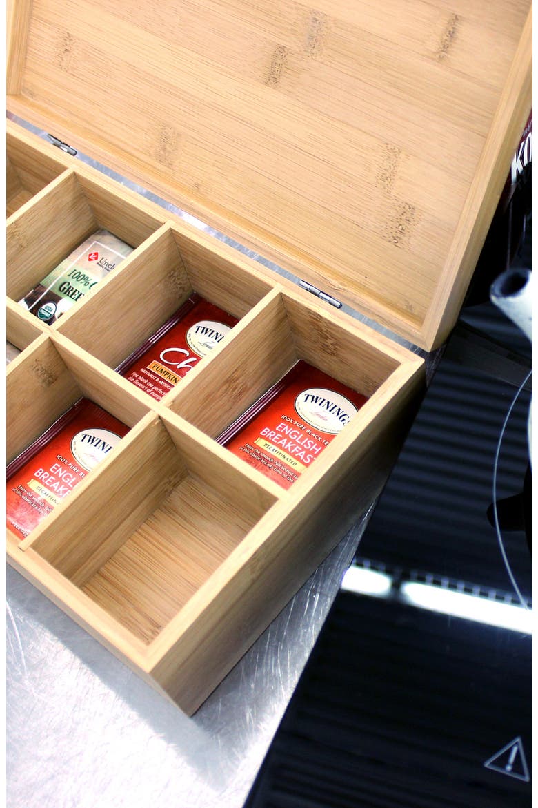 12 Bamboo Tea Box, Alternate, color, NATURAL