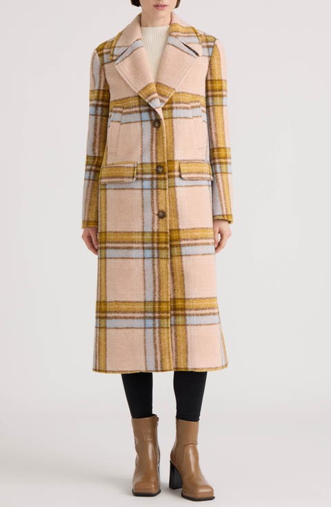 Plaid Single Breasted Coat