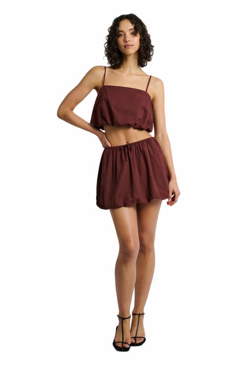 Air Linen Bubble Crop Top