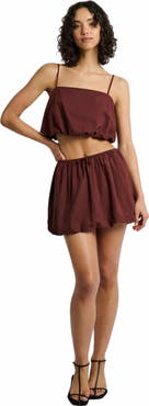 Onia Air Linen Bubble Crop Top