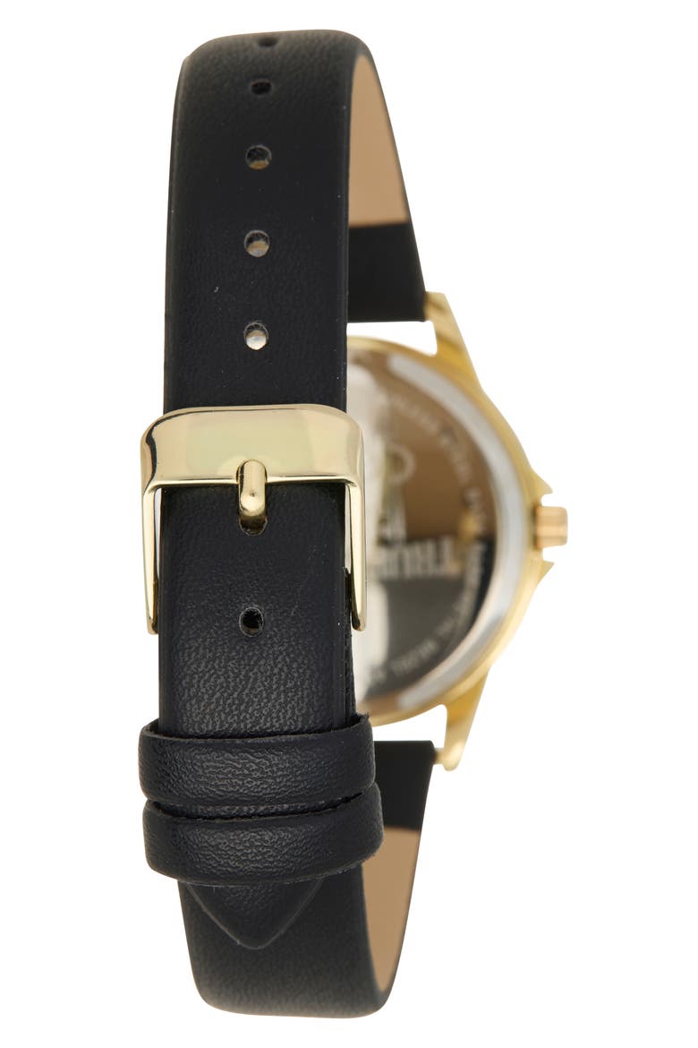 Angled Logo Faux Leather Strap Watch & Bracelets Set, 26.5mm, Alternate, color, GOLD