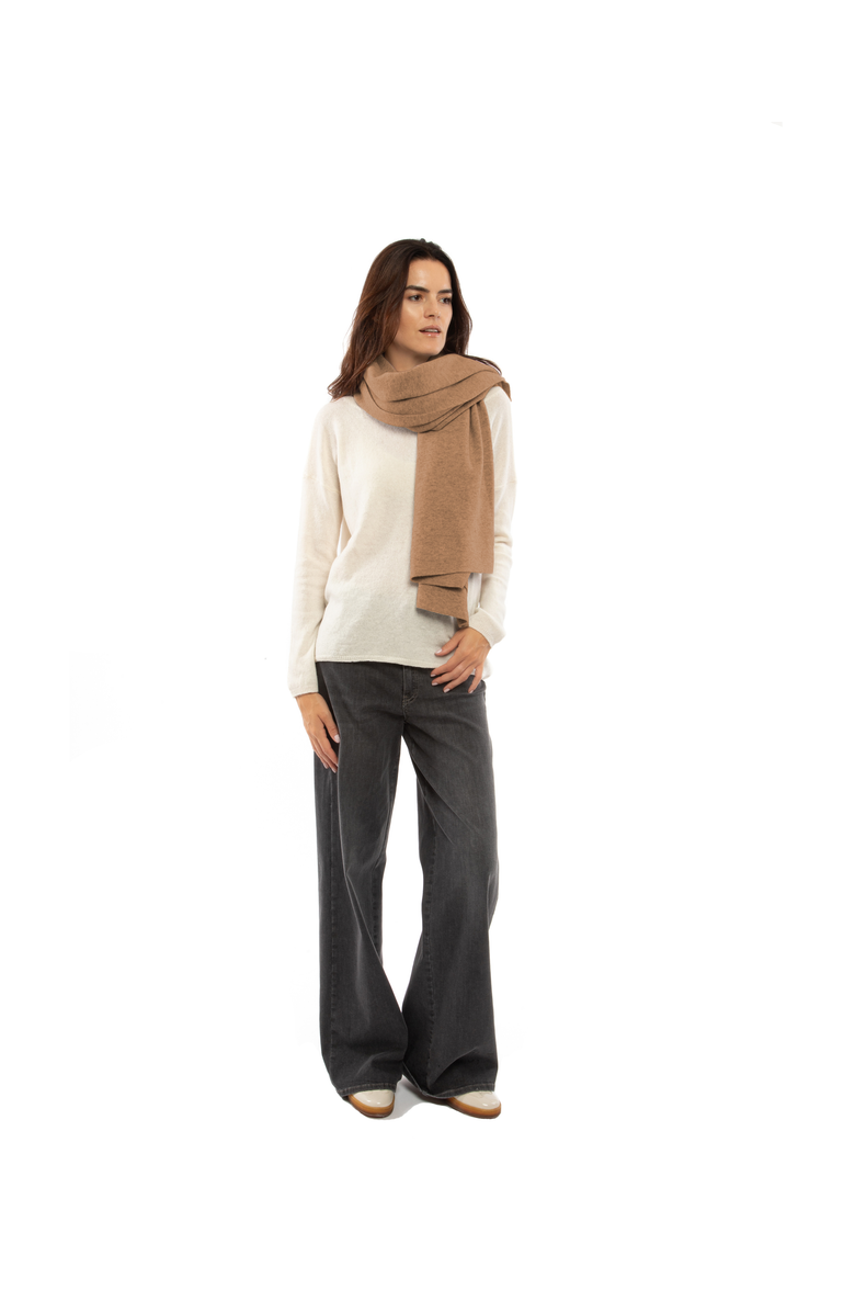 Monticelli Cashmere Double-Knit Pure Cashmere Cape Wrap, Alternate, color, Camel