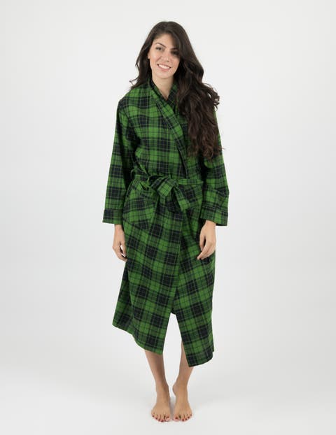 Women's Flannel Robe, 100% Cotton