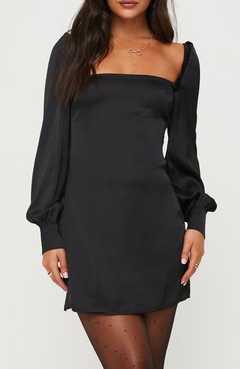 PRINCESS POLLY PRINCESS POLLY COTTEE LONG SLEEVE SATIN MINIDRESS