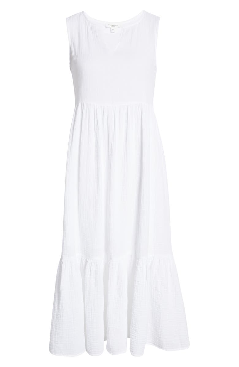 beachlunchlounge Reana Sleeveless Cotton Double Cloth Midi Dress, Alternate, color,