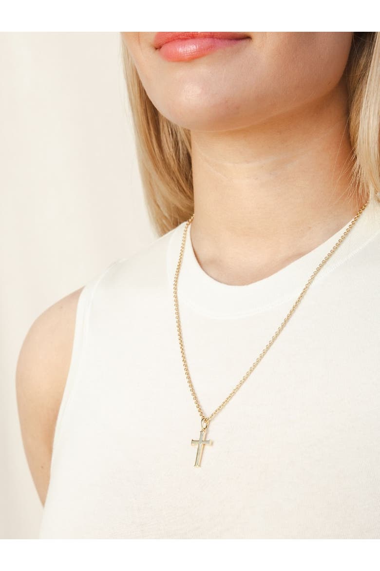 Large Cross Pendant Necklace, Alternate, color, 18k Gold Plated
