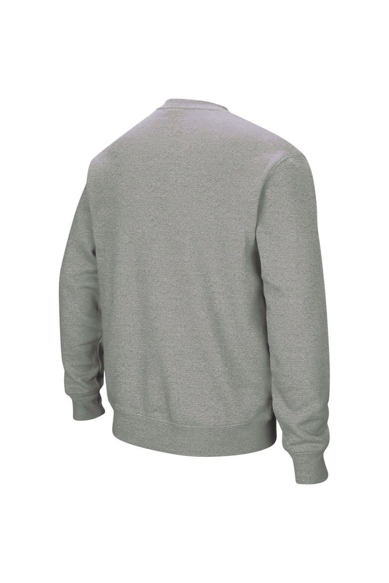 Men's Colosseum Heather Gray Iowa State Cyclones Arch & Logo Crew Neck Sweatshirt, Alternate, color, Heather Gray