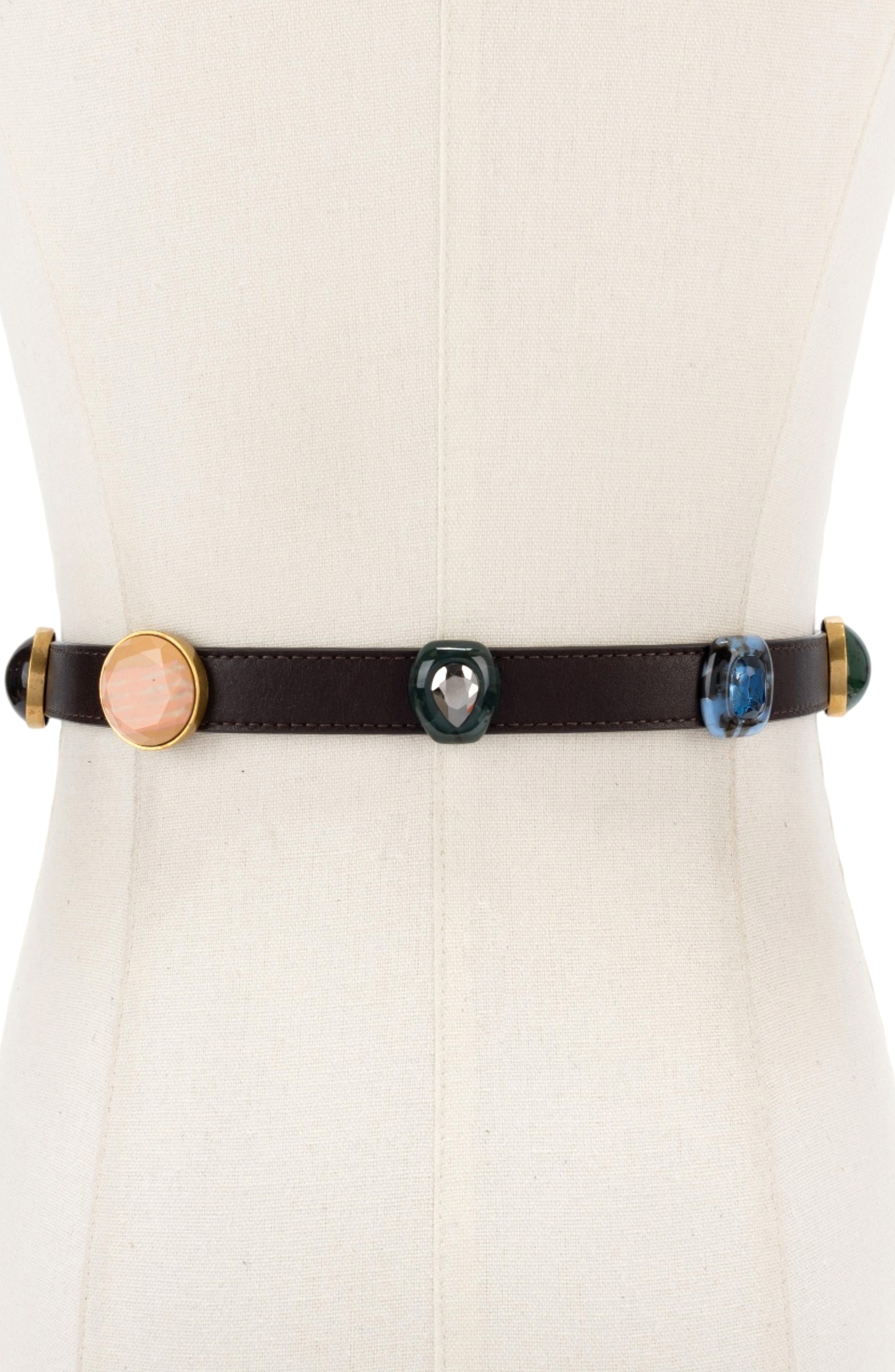 Kurt Geiger London Ophelia Studded Leather Skinny Belt (Women) | Nordstrom