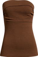 Open Edit Puckered Crepe Bandeau Top