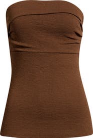 Open Edit Puckered Crepe Bandeau Top