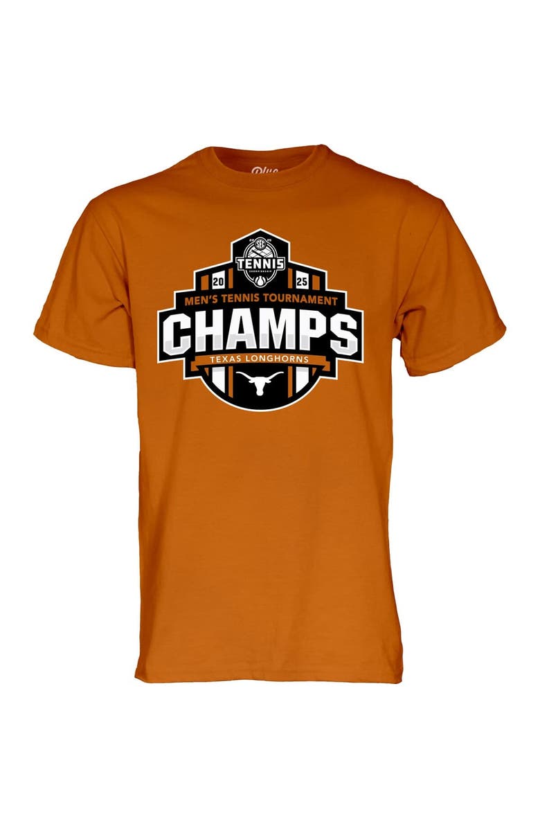 BLUE 84 Unisex Blue 84  Texas Orange Texas Longhorns 2025 SEC Men's Tennis Tournament Champions T-Shirt, Alternate, color, Burnt Orange