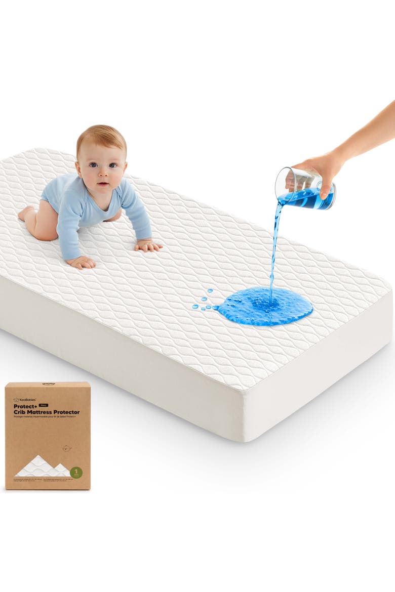 1-Pack Mavy Protect+ Waterproof Crib Mattress Protector, Main, color, Soft White