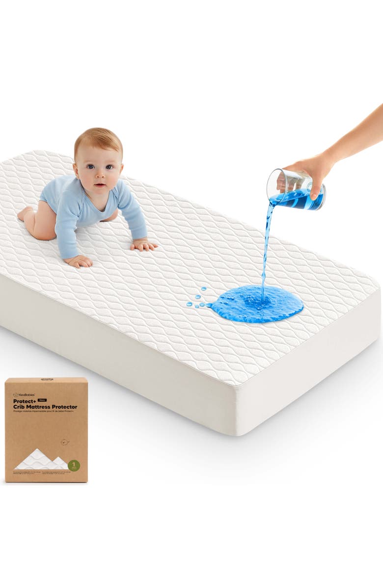 KeaBabies 1-Pack Mavy Protect+ Waterproof Crib Mattress Protector, Main, color, Soft White