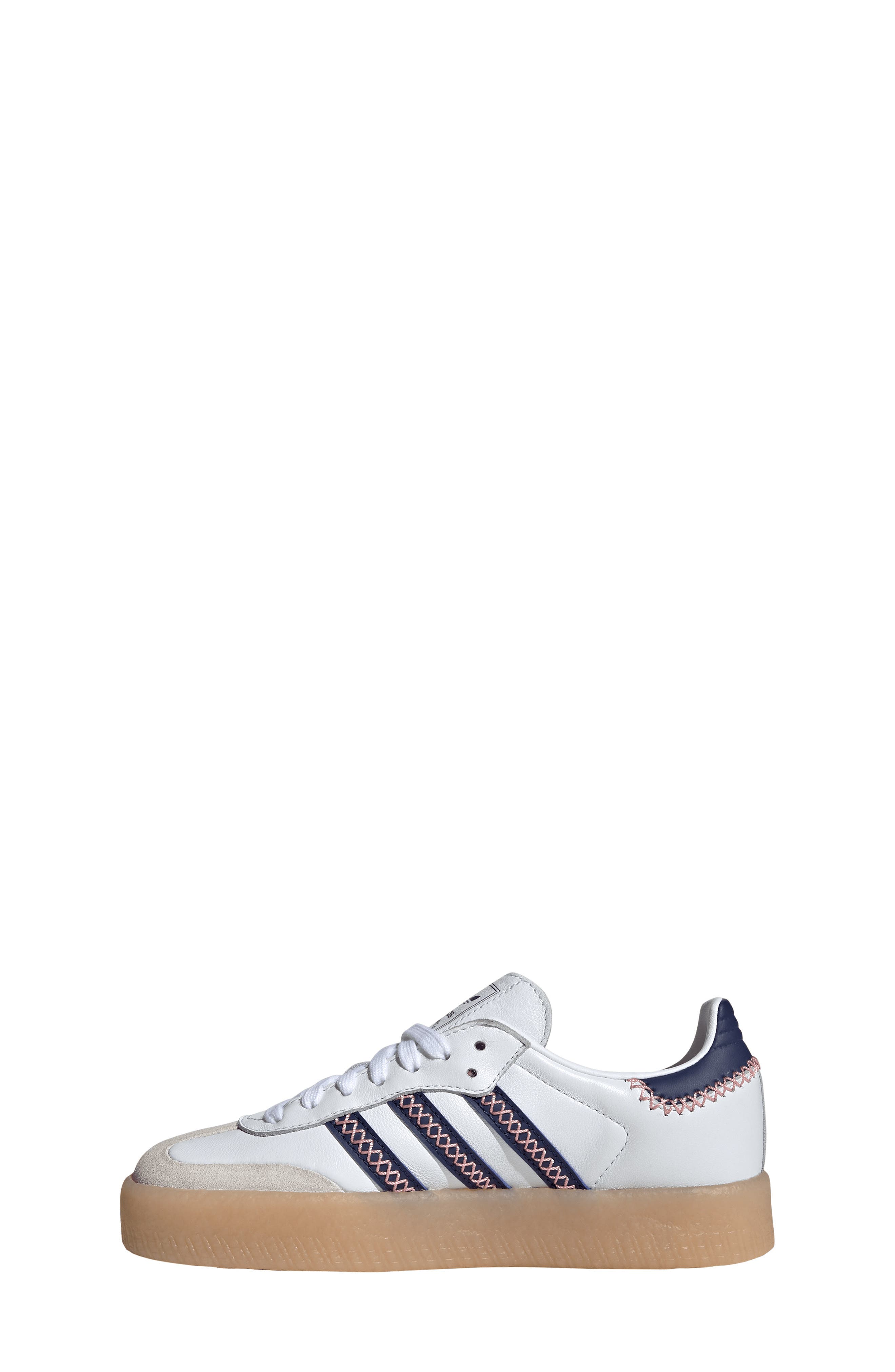 adidas Kids' Sambae Sneaker, Alternate, color, Off White/ Blush Pink/ Gum 3