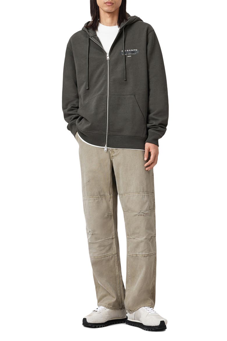 Redact Zip Hoodie, Alternate, color, WASHED BLACK