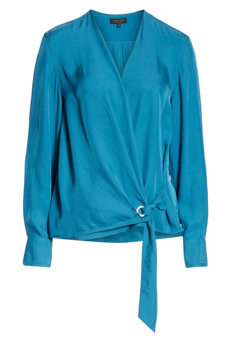 Felix Wrap Top, Alternate, color, BLUE TEAL