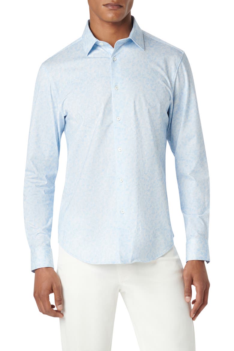James OoohCotton® Abstract Print Button-Up Shirt, Main, color, SKY