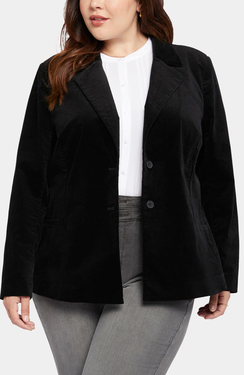 NYDJ Classic Velveteen Blazer, Main, color, Black