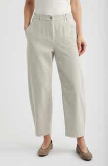 Stretch Organic Cotton Corduroy Arch Wide Leg Ankle Pants