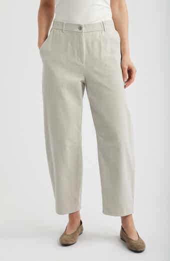 Stretch Organic Cotton Corduroy Arch Wide Leg Ankle Pants